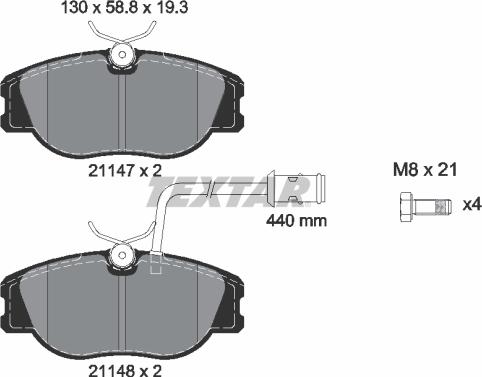 Textar 2114703 - Гальмівні колодки, дискові гальма autozip.com.ua