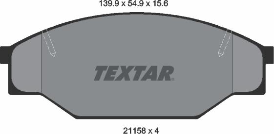 Textar 2115801 - Гальмівні колодки, дискові гальма autozip.com.ua