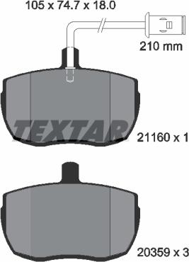 Textar 2116002 - Гальмівні колодки, дискові гальма autozip.com.ua