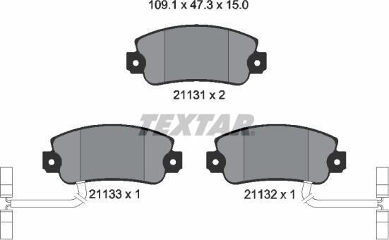 Textar 2113103 - Гальмівні колодки, дискові гальма autozip.com.ua