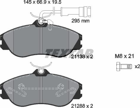 Textar 2113802-0605-00 - Комплект гальм, дисковий гальмівний механізм autozip.com.ua
