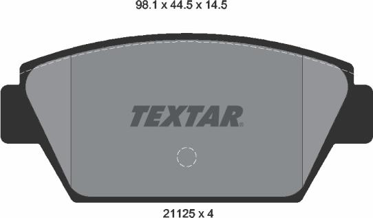 Textar 2112503 - Гальмівні колодки, дискові гальма autozip.com.ua