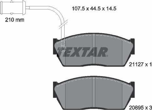 Textar 2112701 - Гальмівні колодки, дискові гальма autozip.com.ua