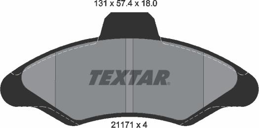 Textar 2117105 - Гальмівні колодки, дискові гальма autozip.com.ua