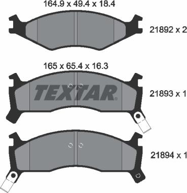 Textar 2189202 - Гальмівні колодки, дискові гальма autozip.com.ua