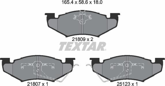 Textar 2180902 - Гальмівні колодки, дискові гальма autozip.com.ua