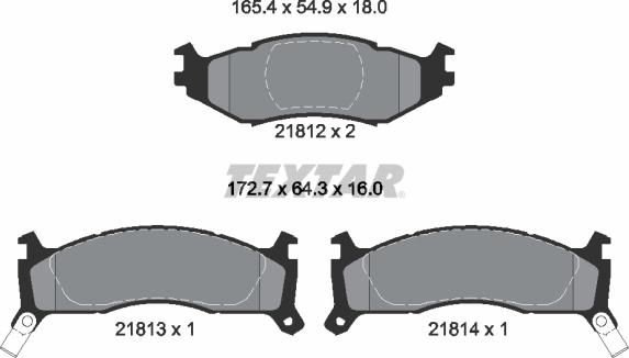 Textar 2181201 - Гальмівні колодки, дискові гальма autozip.com.ua