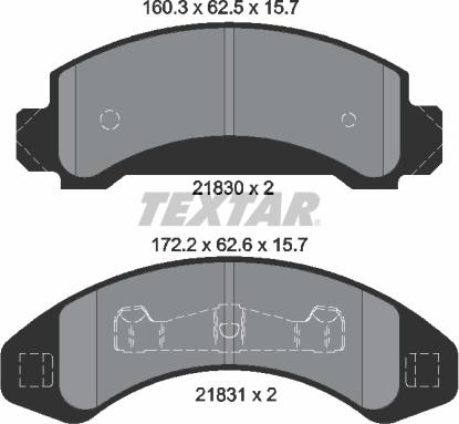 Textar 2183001 - Гальмівні колодки, дискові гальма autozip.com.ua