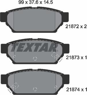 Textar 2187202 - Гальмівні колодки, дискові гальма autozip.com.ua
