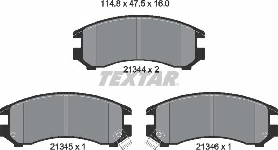 Textar 2134401 - Гальмівні колодки, дискові гальма autozip.com.ua