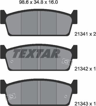 Textar 2134101 - Гальмівні колодки, дискові гальма autozip.com.ua