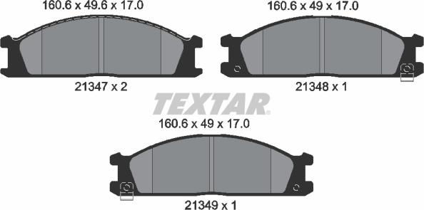 Textar 2134702 - Гальмівні колодки, дискові гальма autozip.com.ua