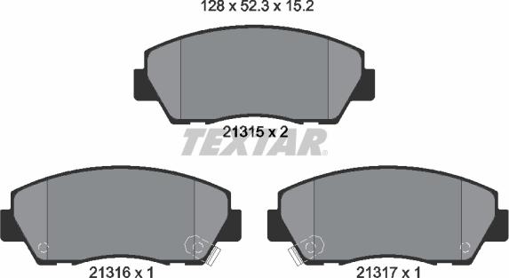 Textar 2131501 - Гальмівні колодки, дискові гальма autozip.com.ua