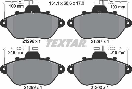 Textar 2129603 - Гальмівні колодки, дискові гальма autozip.com.ua