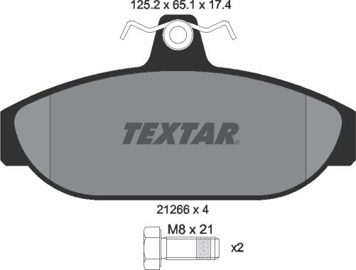 Textar 2126601 - Гальмівні колодки, дискові гальма autozip.com.ua