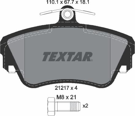 Textar 2121702 - Гальмівні колодки, дискові гальма autozip.com.ua