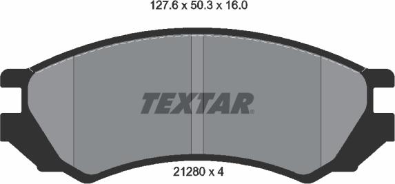 Textar 2128002 - Гальмівні колодки, дискові гальма autozip.com.ua
