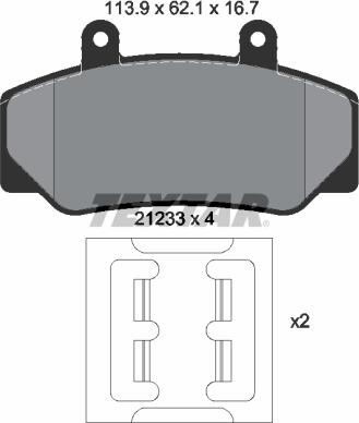 Textar 2123302 - Гальмівні колодки, дискові гальма autozip.com.ua