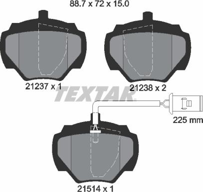 Textar 2123701 - Гальмівні колодки, дискові гальма autozip.com.ua