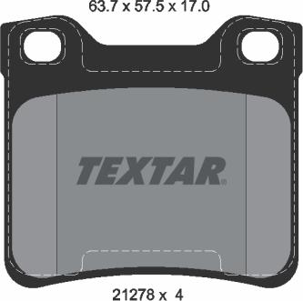 Textar 2127803 - Гальмівні колодки, дискові гальма autozip.com.ua