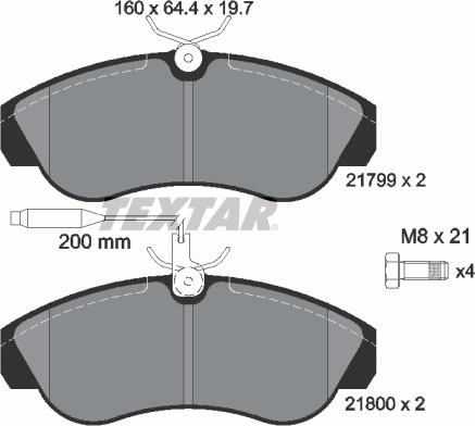 Textar 2179901 - Гальмівні колодки, дискові гальма autozip.com.ua