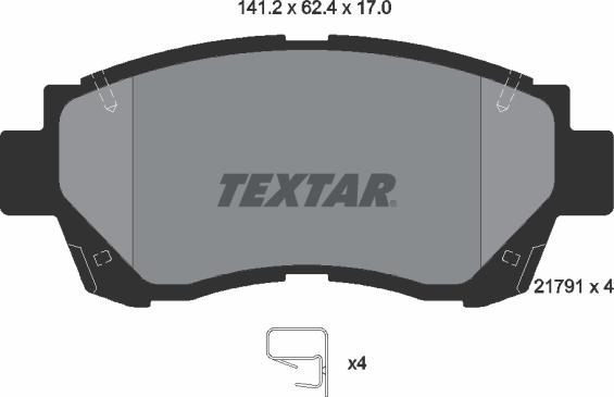 Textar 2179101 - Гальмівні колодки, дискові гальма autozip.com.ua