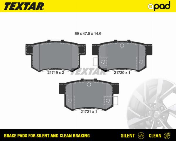 Textar 2171901SC - Гальмівні колодки, дискові гальма autozip.com.ua