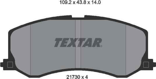 Textar 2173001 - Гальмівні колодки, дискові гальма autozip.com.ua