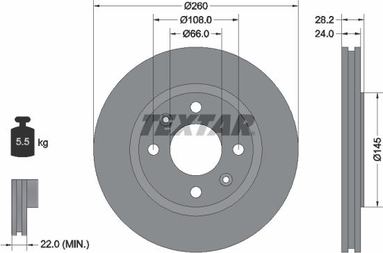 Textar 89011800 - Комплект гальм, дисковий гальмівний механізм autozip.com.ua