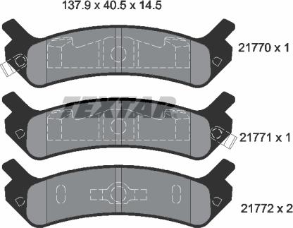 Textar 2177001 - Гальмівні колодки, дискові гальма autozip.com.ua