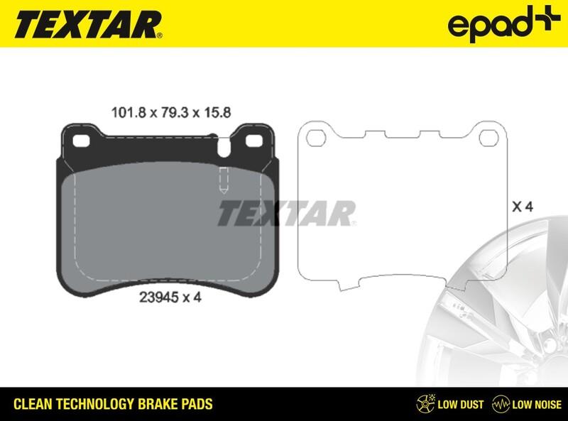 Textar 2394501CP - Гальмівні колодки, дискові гальма autozip.com.ua