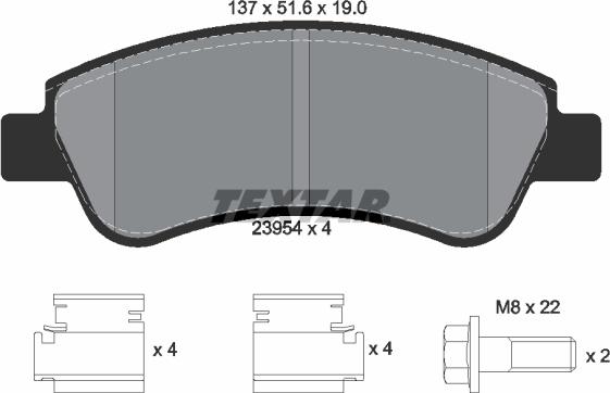 Textar 89008400 - Комплект гальм, дисковий гальмівний механізм autozip.com.ua