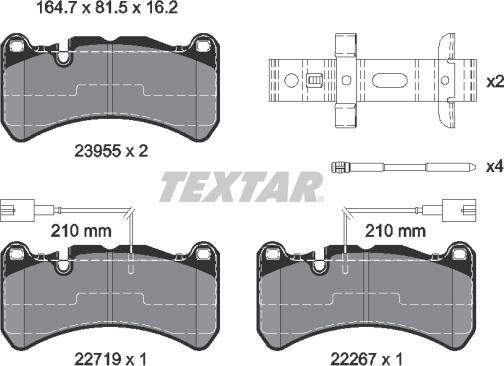 Textar 2395503 - Гальмівні колодки, дискові гальма autozip.com.ua