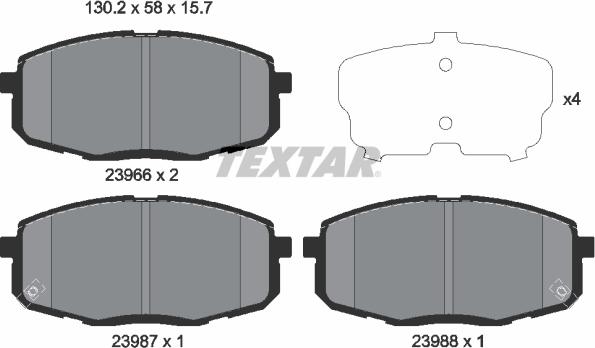 Textar 2396601 - Гальмівні колодки, дискові гальма autozip.com.ua