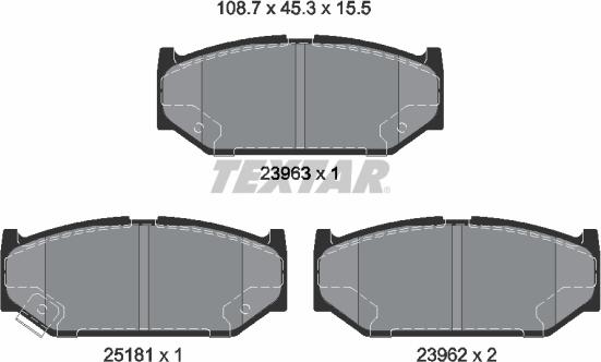 Textar 2396302 - Гальмівні колодки, дискові гальма autozip.com.ua