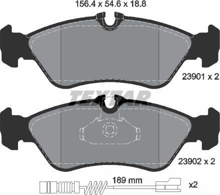 Textar 2390101-1376-00 - Комплект гальм, дисковий гальмівний механізм autozip.com.ua