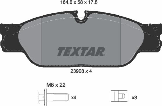 Textar 2390801 - Гальмівні колодки, дискові гальма autozip.com.ua