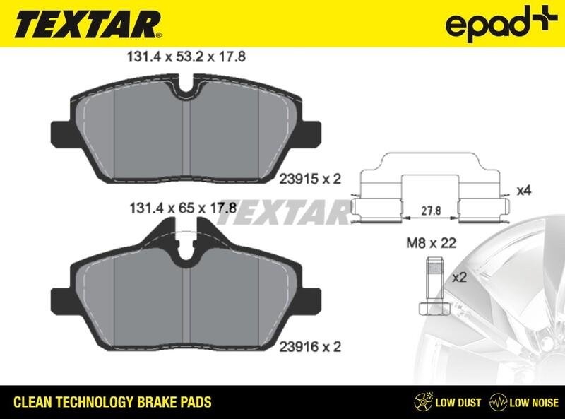 Textar 2391503CP - Гальмівні колодки, дискові гальма autozip.com.ua