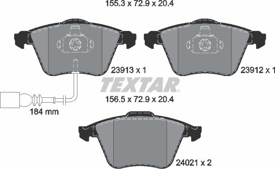 Textar 2391301-1605-00 - Комплект гальм, дисковий гальмівний механізм autozip.com.ua