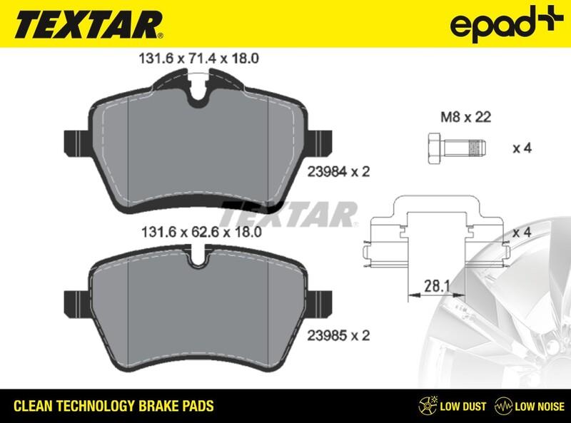 Textar 2398404CP - Гальмівні колодки, дискові гальма autozip.com.ua