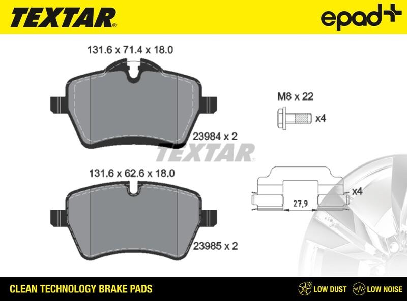 Textar 2398401CP - Гальмівні колодки, дискові гальма autozip.com.ua