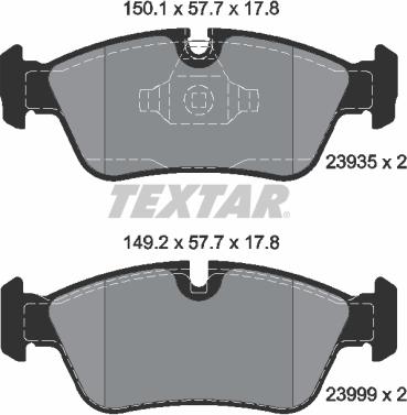 Textar 2393581 - Гальмівні колодки, дискові гальма autozip.com.ua