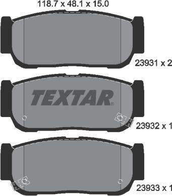 Textar 2393101 - Гальмівні колодки, дискові гальма autozip.com.ua