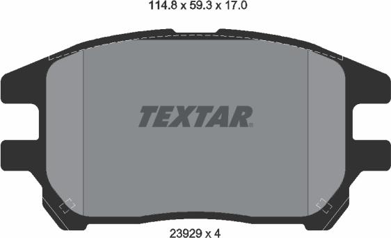 Textar 2392901 - Гальмівні колодки, дискові гальма autozip.com.ua