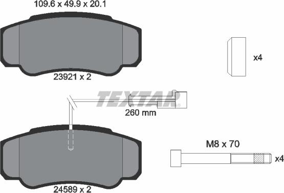 Textar 2392103 - Гальмівні колодки, дискові гальма autozip.com.ua