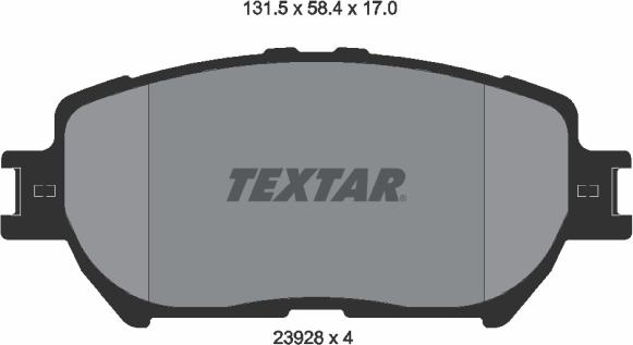 Textar 2392801 - Гальмівні колодки, дискові гальма autozip.com.ua