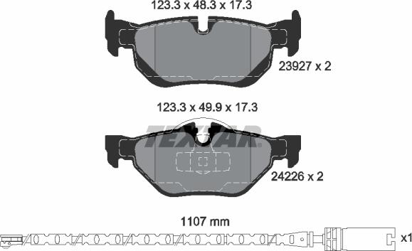 Textar 2392707 - Гальмівні колодки, дискові гальма autozip.com.ua