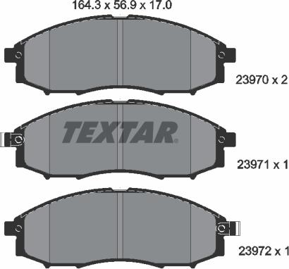 Textar 2397001 - Гальмівні колодки, дискові гальма autozip.com.ua