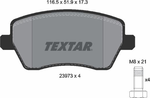 Textar 89008500 - Комплект гальм, дисковий гальмівний механізм autozip.com.ua