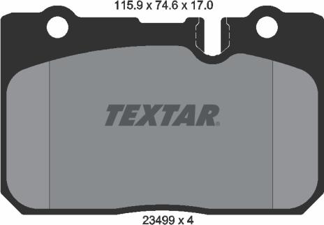 Textar 2349901 - Гальмівні колодки, дискові гальма autozip.com.ua